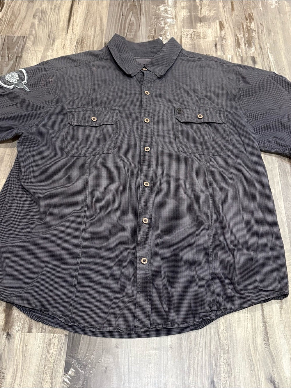Harley Davidson Motorcycle Short Sleeve Button Down Shirt Size 2XL